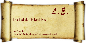 Leicht Etelka névjegykártya